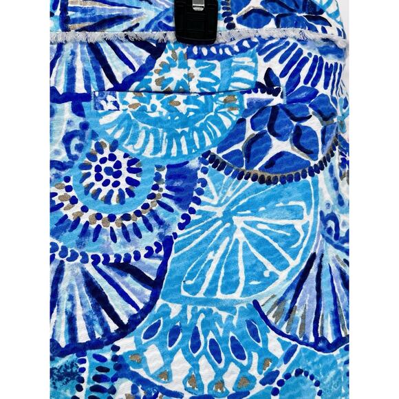 Lilly Pulitzer Adie Shorts Half Shell turquoise blue sea shells summer preppy 8 - Picture 9 of 10